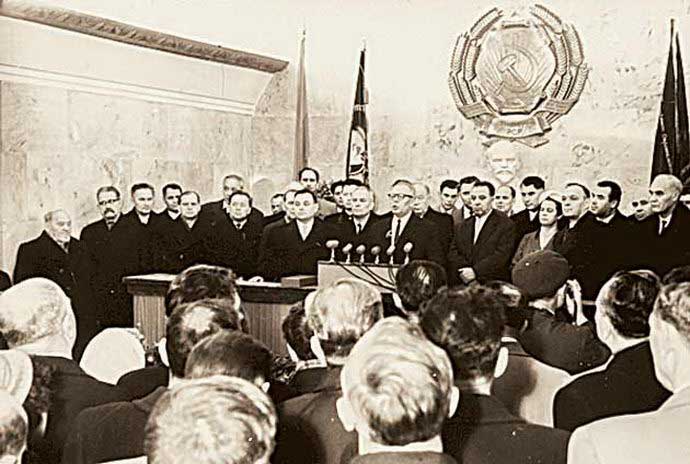 Торжественное открытие метрополитена на станции «Крещатик», 6 ноября 1960 г.